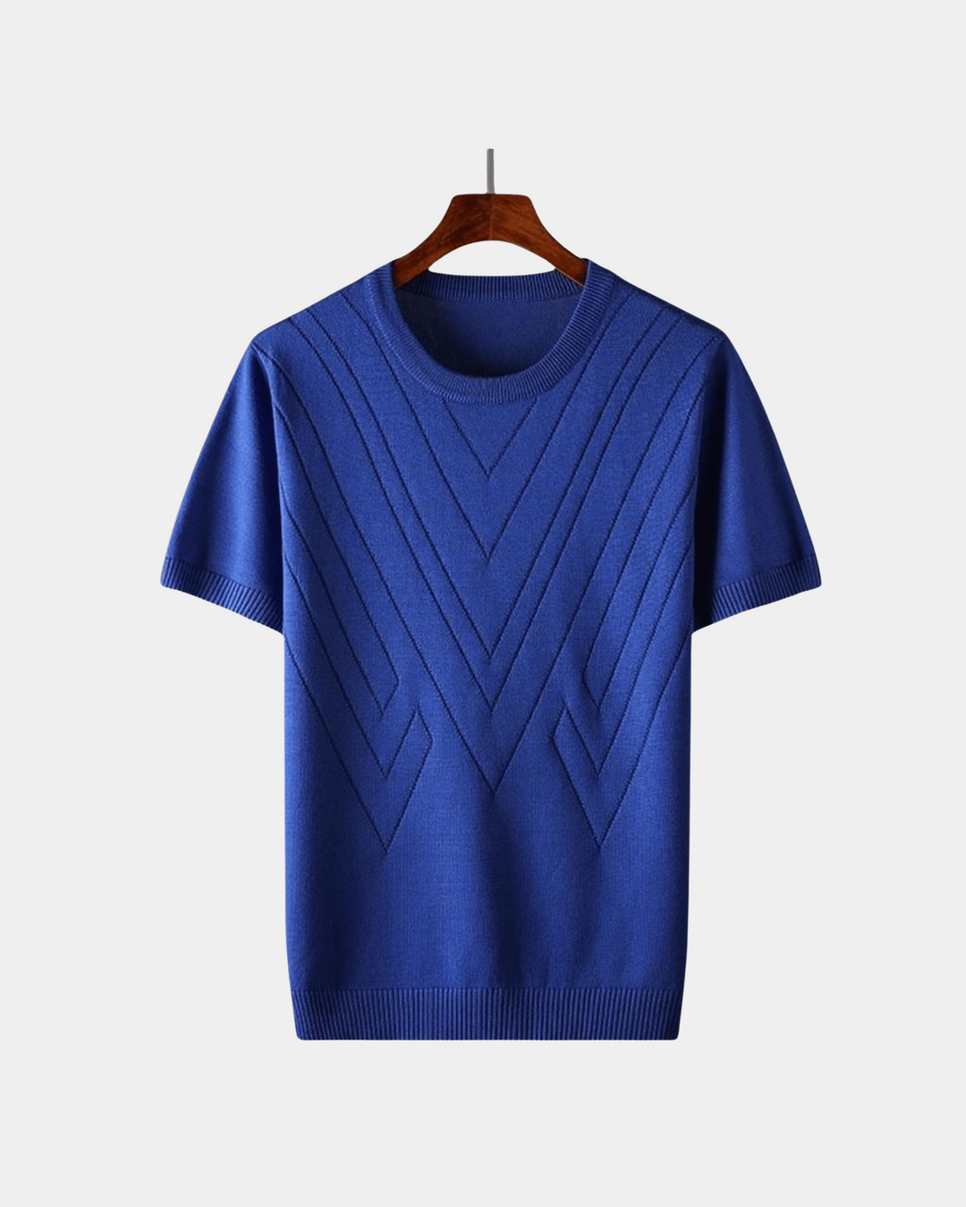 MAGLIONE A MANICHE CORTE CON MOTIVO CHEVRON