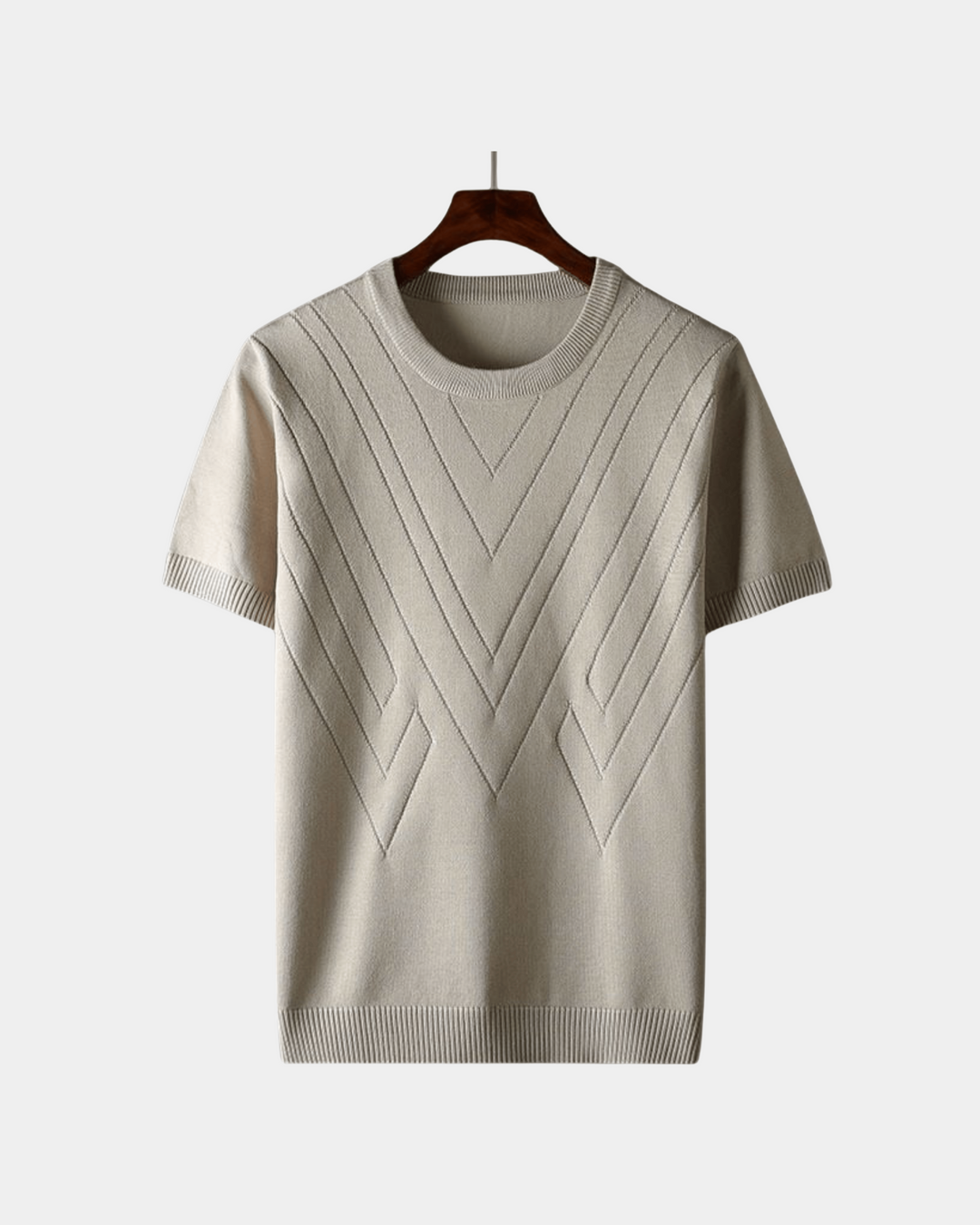 MAGLIONE A MANICHE CORTE CON MOTIVO CHEVRON