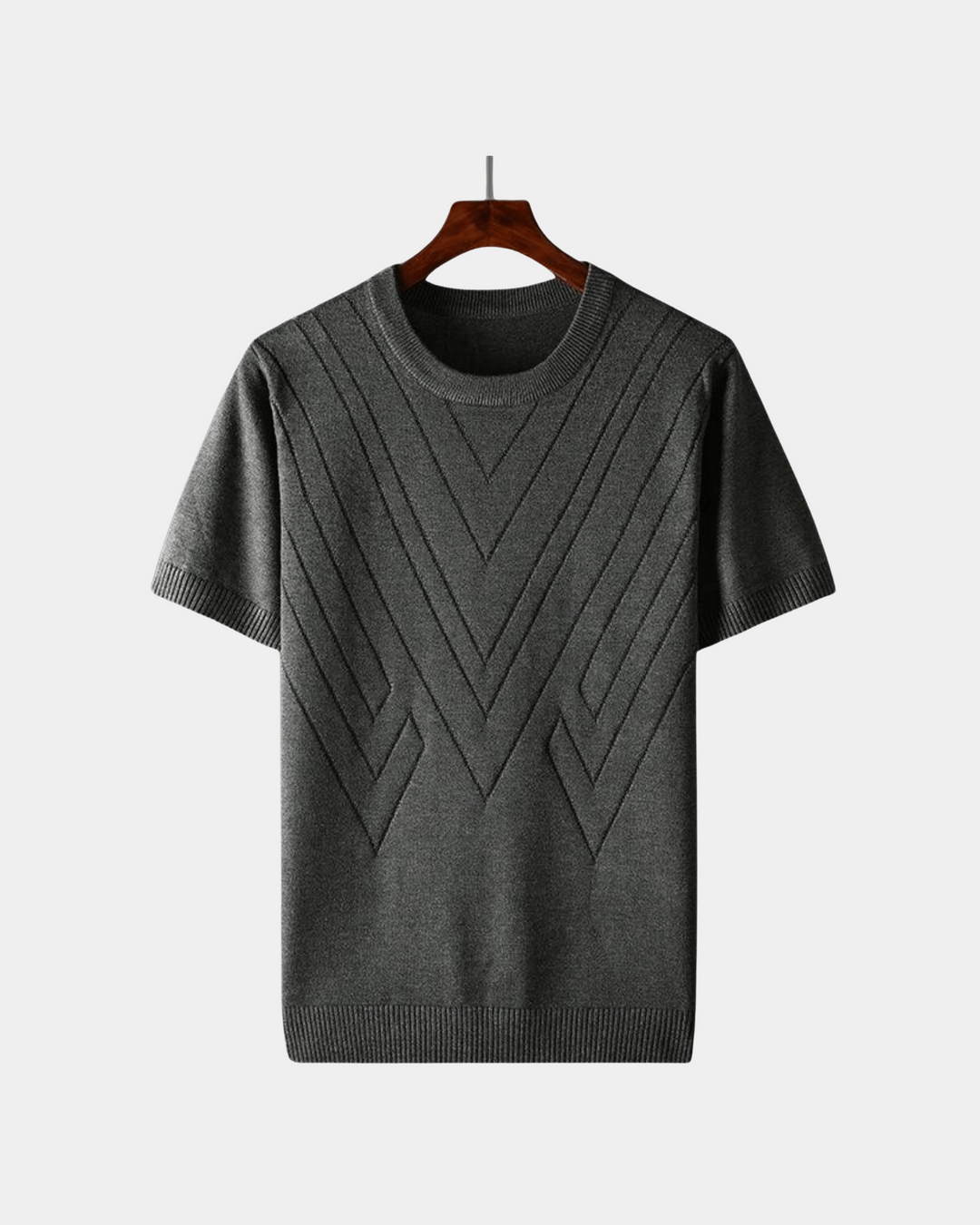 MAGLIONE A MANICHE CORTE CON MOTIVO CHEVRON