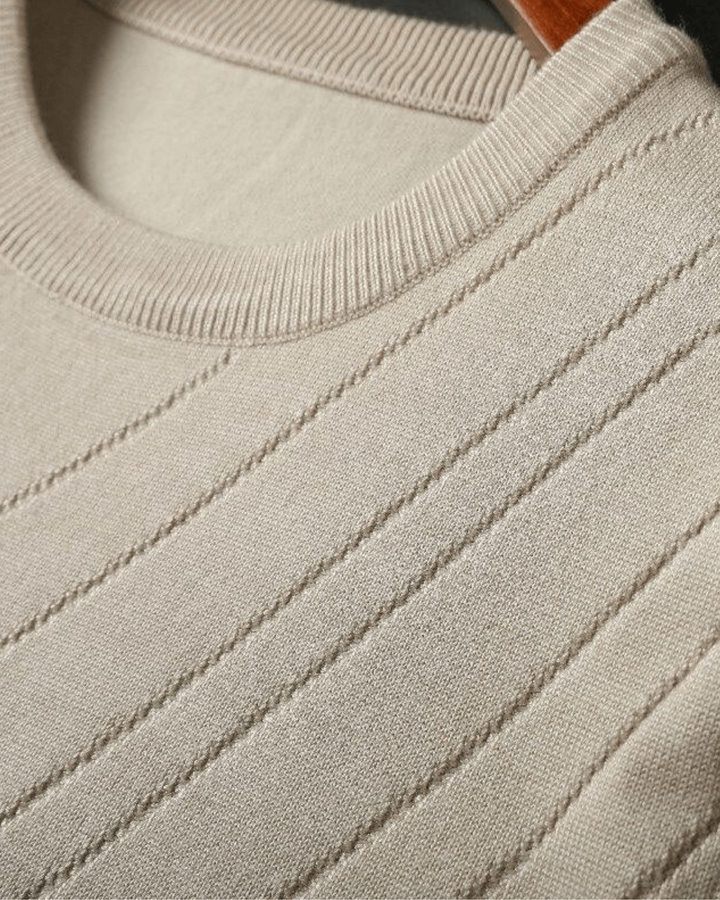 MAGLIONE A MANICHE CORTE CON MOTIVO CHEVRON