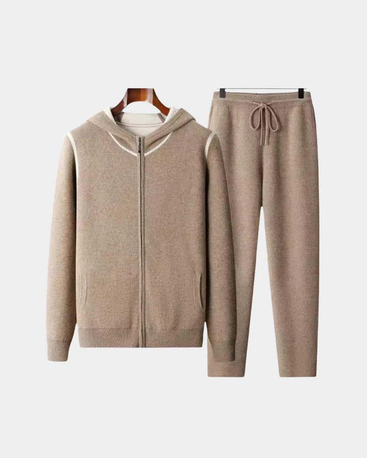 LUXE ZIP-UP KNIT HOODIE SET
