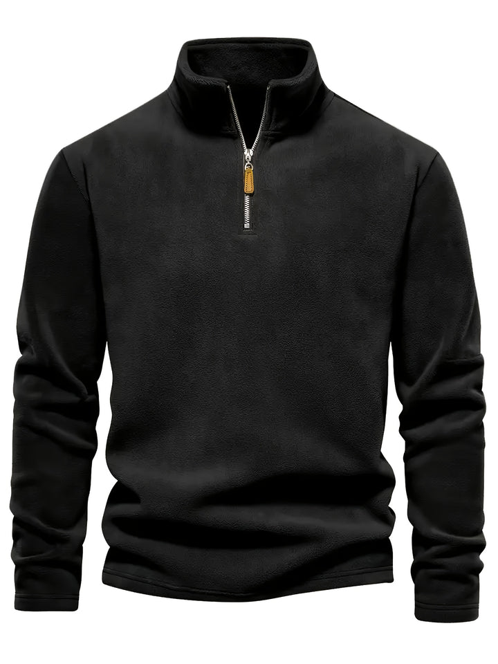 Men’s Half-Zip Stand Collar Sweatshirt – Plush Lined Comfort