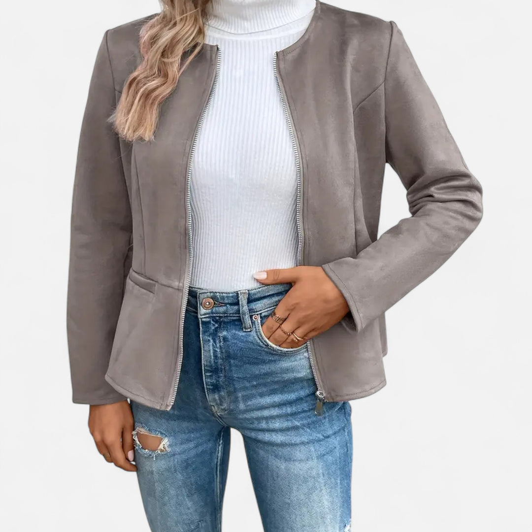 NOMU Lifestyle | Women’s Slim Fit Zipper Jacket – Heritage Chic
