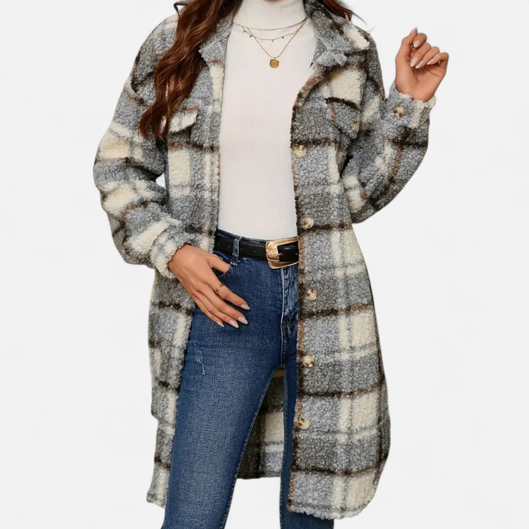 NOMU Lifestyle | Women’s Plaid Fuzzy Coat – Heritage Charm