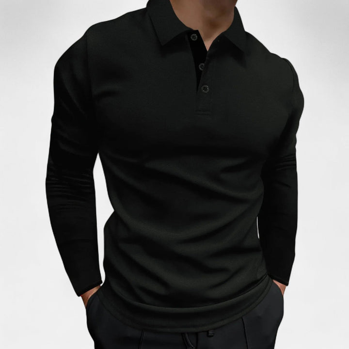 Men’s Long-Sleeve Polo – Refined Business Casual