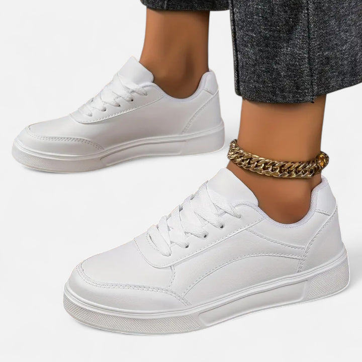 NOMU Lifestyle | Women’s Lace-Up Sneakers – Golden Elegance