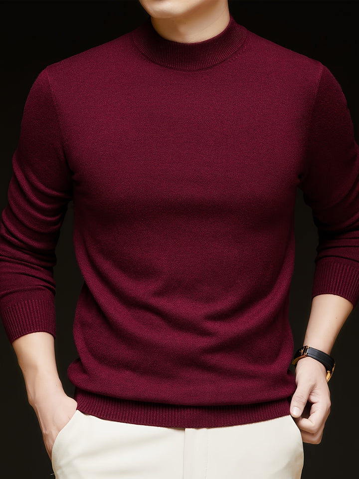 Men’s Pullover Sweater – Soft High-Neck Casual Warmth