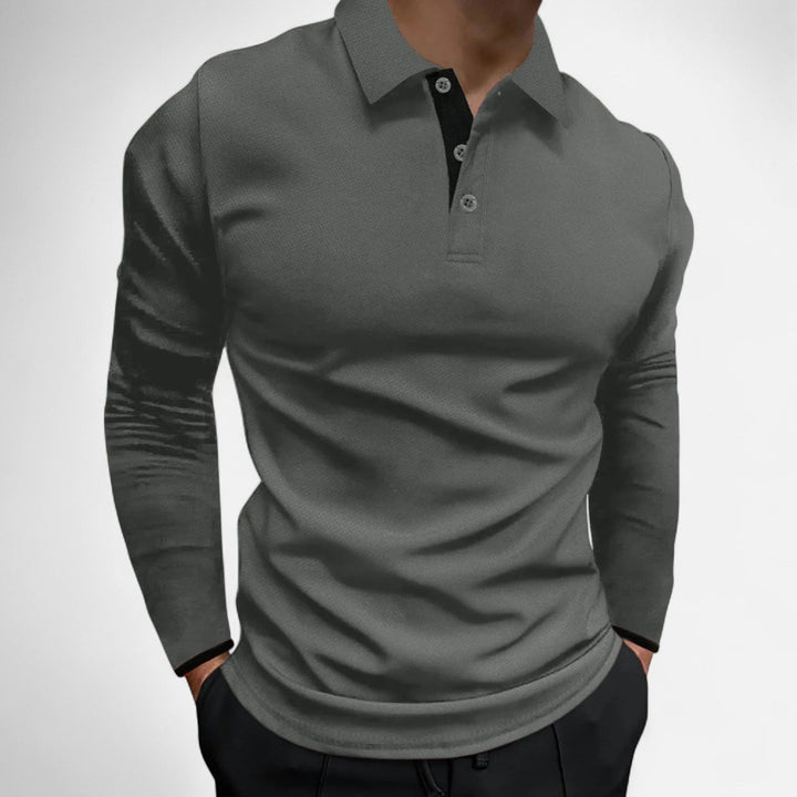 Men’s Long-Sleeve Polo – Refined Business Casual