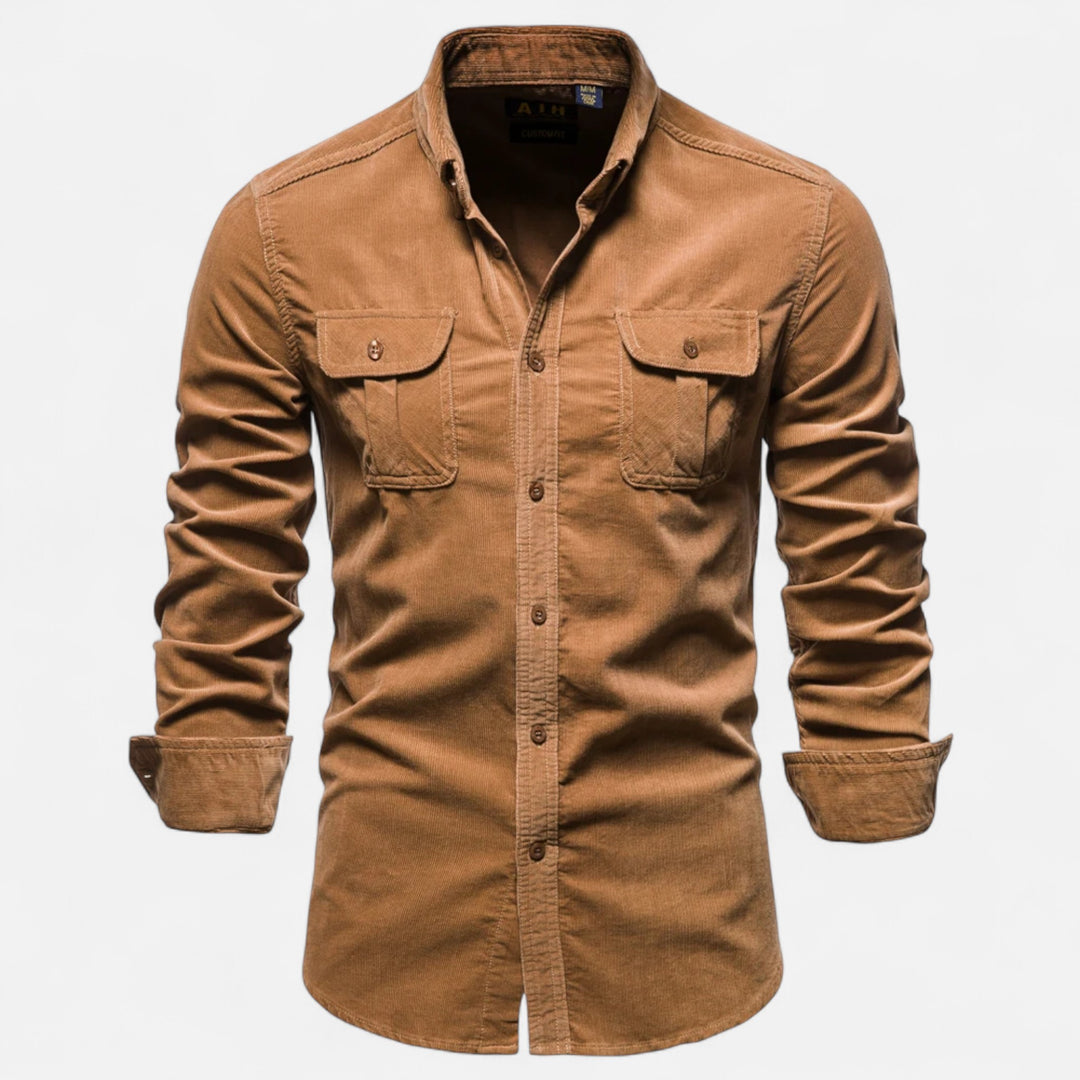 NOMU Lifestyle | Men’s Corduroy Business Casual Shirt