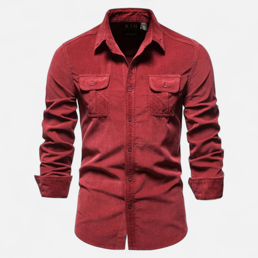 NOMU Lifestyle | Men’s Corduroy Business Casual Shirt
