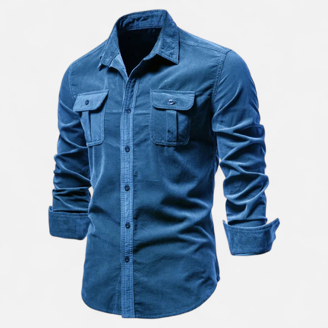 NOMU Lifestyle | Men’s Corduroy Business Casual Shirt