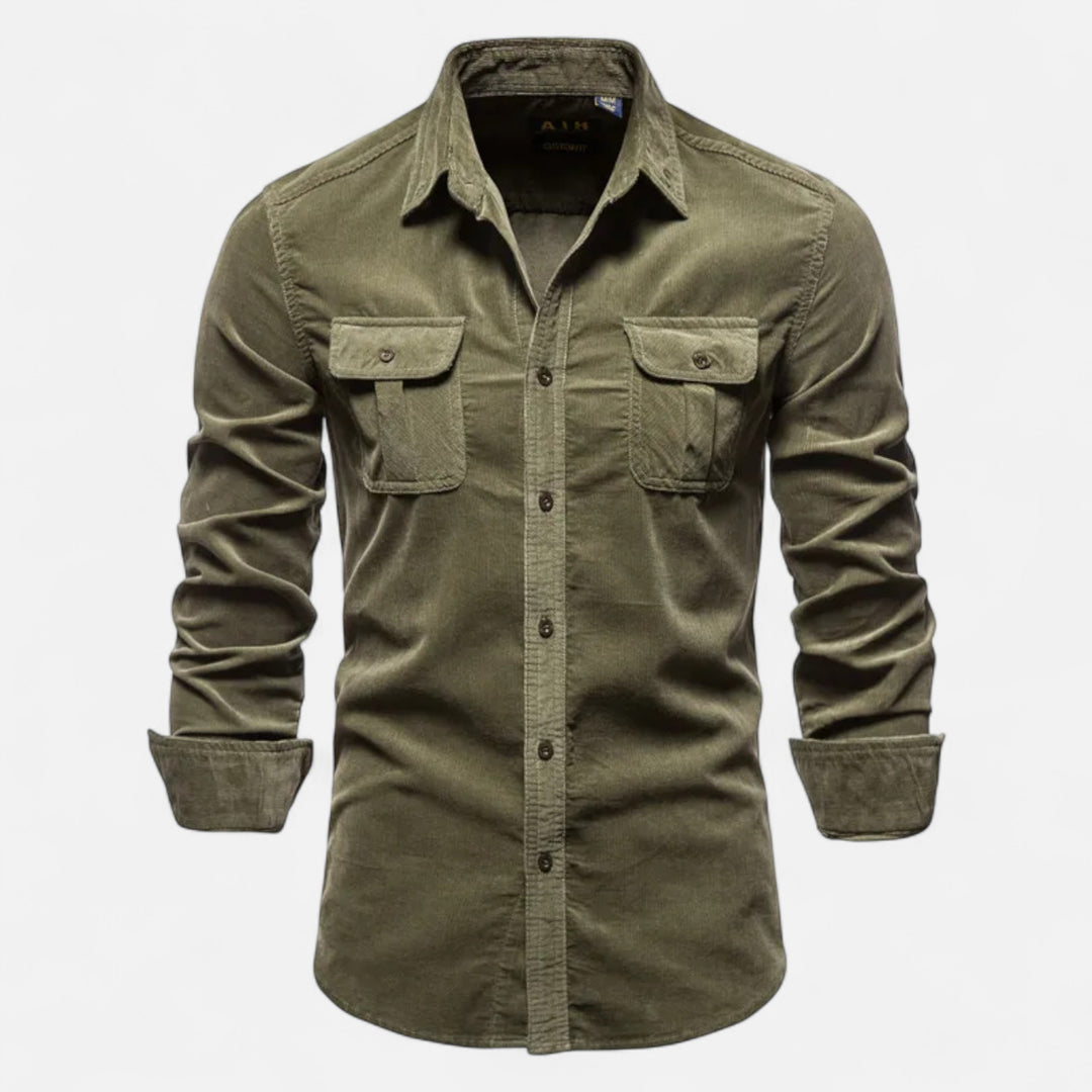 NOMU Lifestyle | Men’s Corduroy Business Casual Shirt