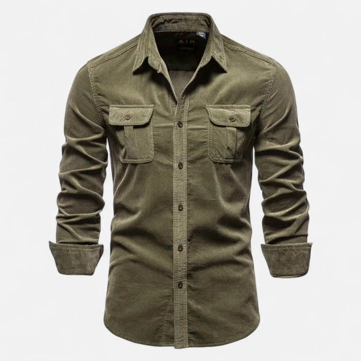 NOMU Lifestyle | Men’s Corduroy Business Casual Shirt
