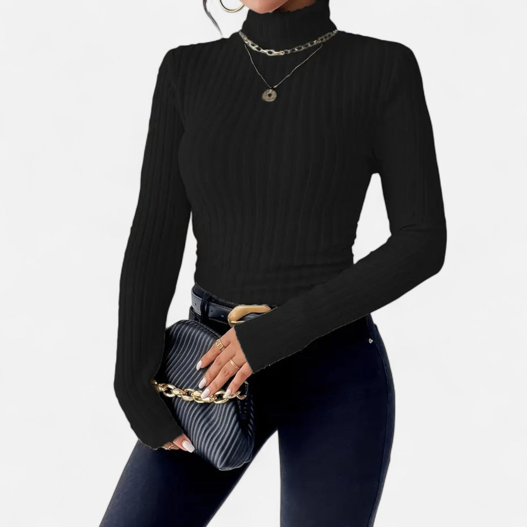NOMU Lifestyle | Women’s High Neck Knit Sweater – Heritage Elegance