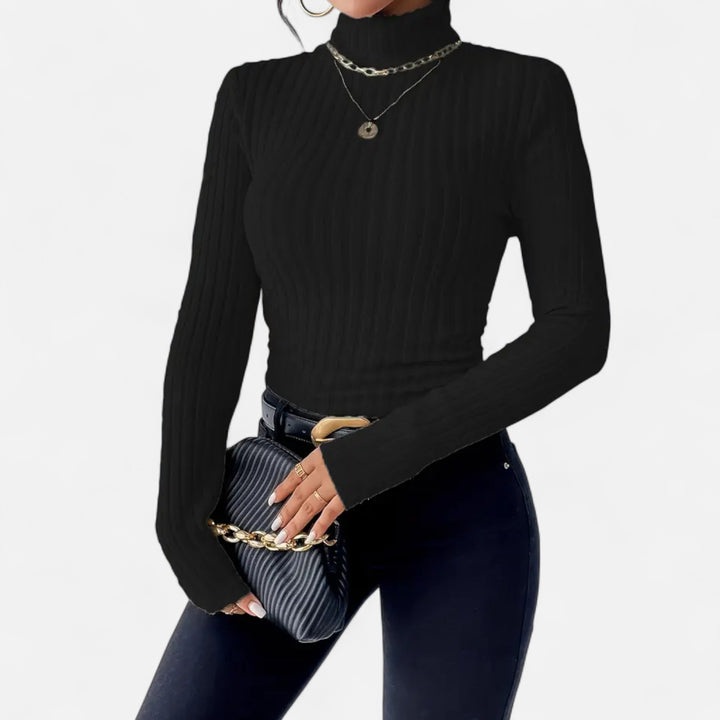 NOMU Lifestyle | Women’s High Neck Knit Sweater – Heritage Elegance