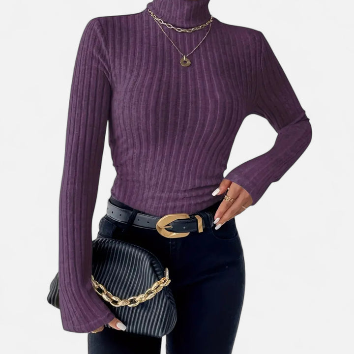 NOMU Lifestyle | Women’s High Neck Knit Sweater – Heritage Elegance