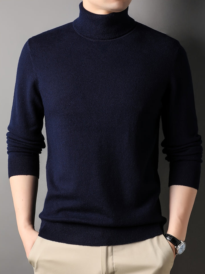 Men’s High-Neck Wool Pullover – Heritage Warmth