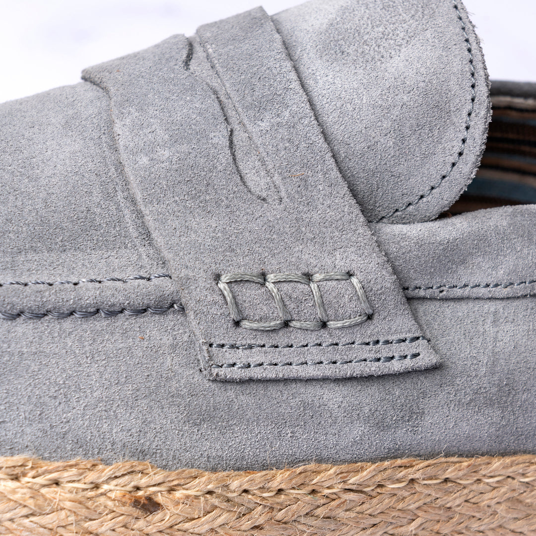 Leo - Grey Suede Espadrilles