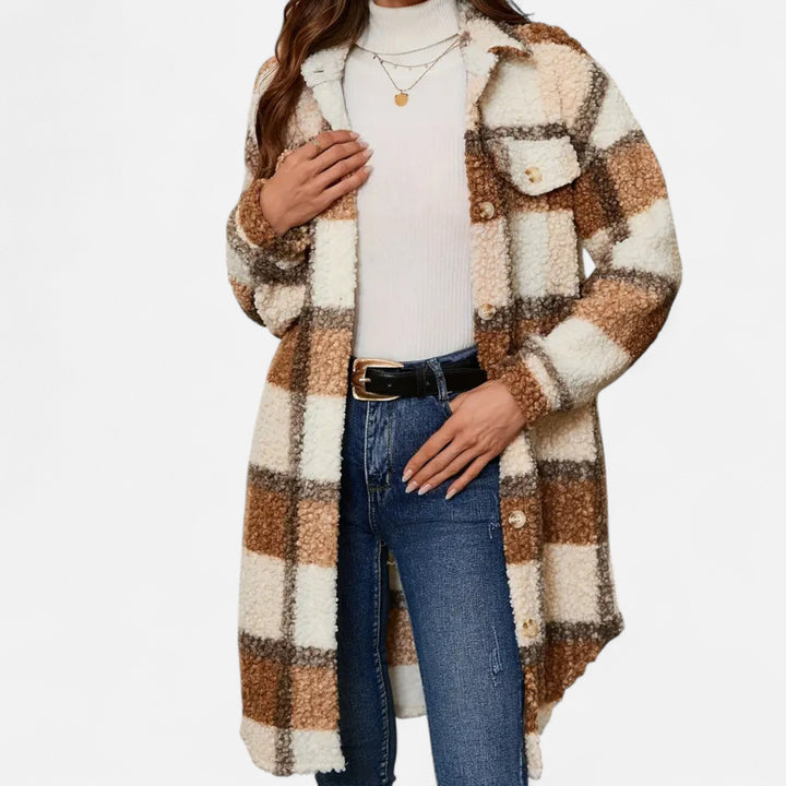 NOMU Lifestyle | Women’s Plaid Fuzzy Coat – Heritage Charm