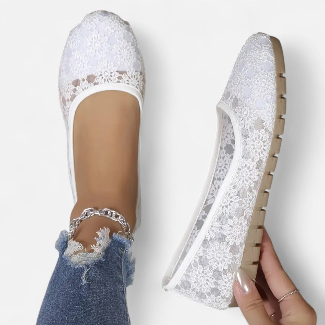 NOMU Lifestyle | Women’s Lace Flats – Ethereal Elegance