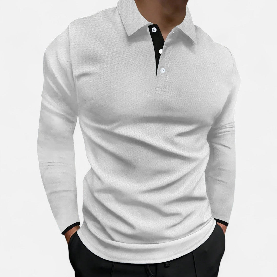 Men’s Long-Sleeve Polo – Refined Business Casual